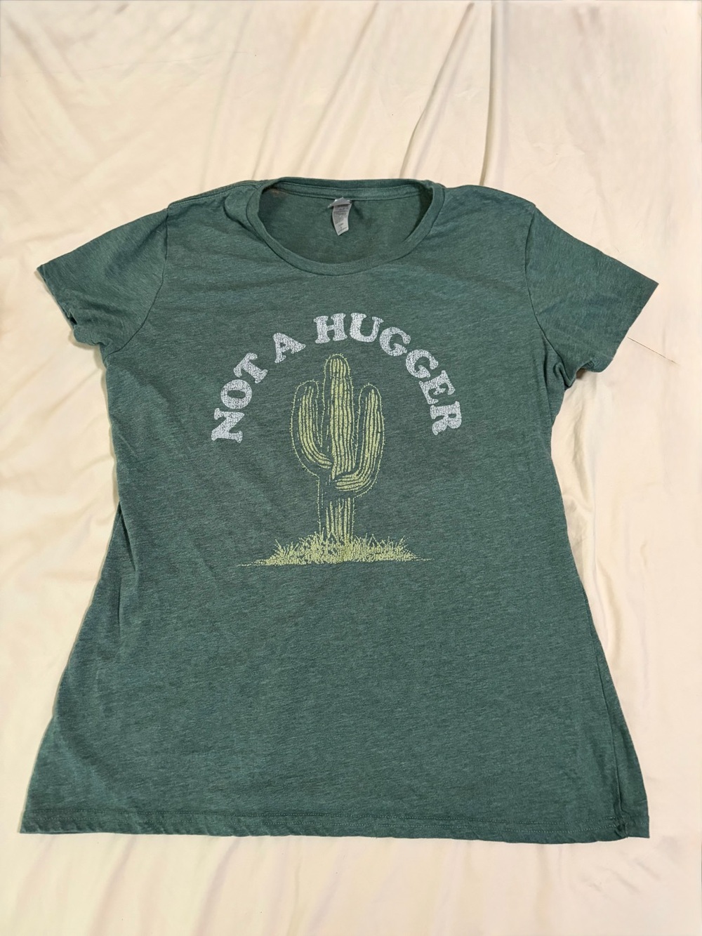 Women's 'Not a Hugger' Cactus Graphic Tee - Green